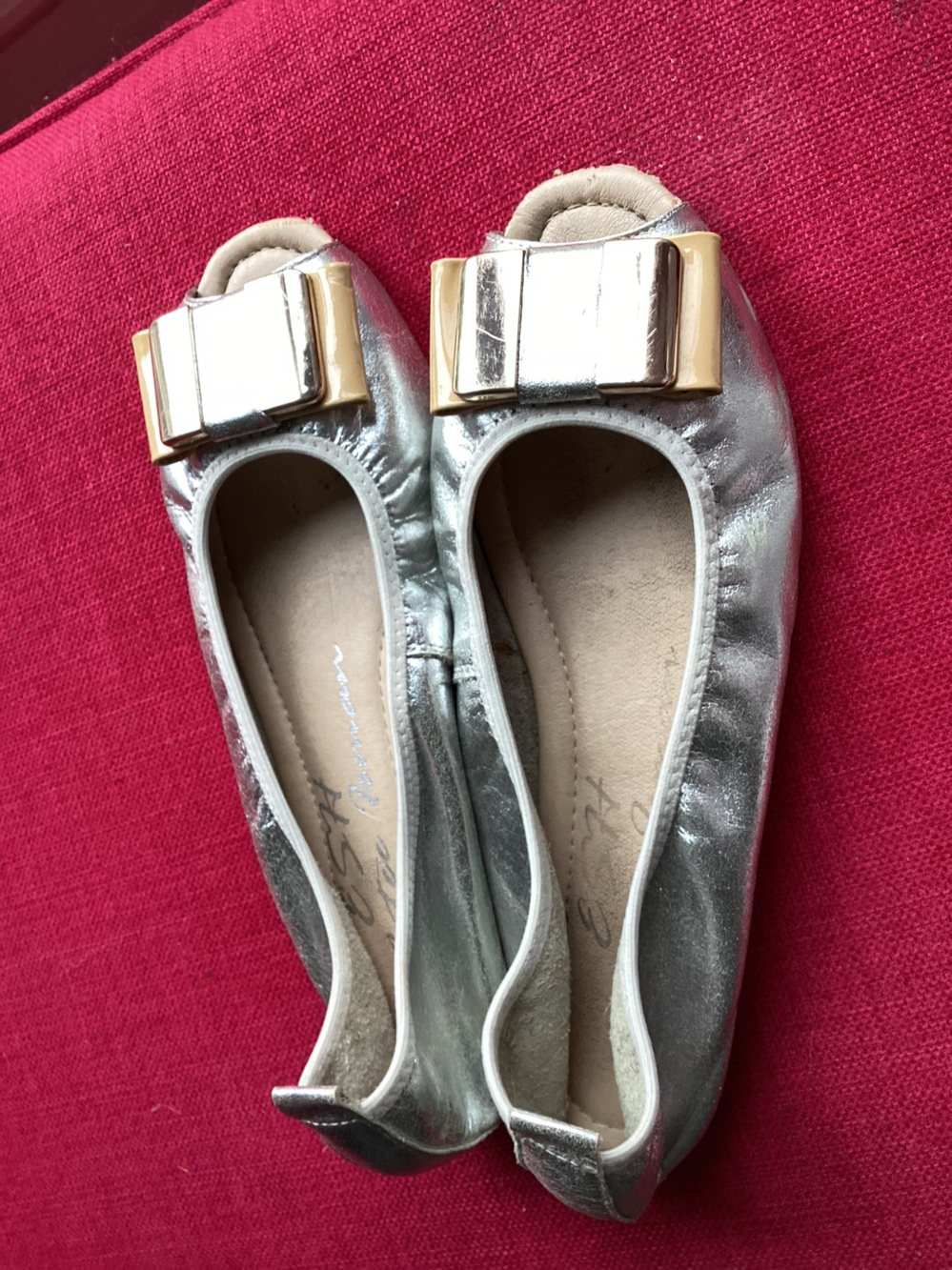 Silver ballet flats size 9.